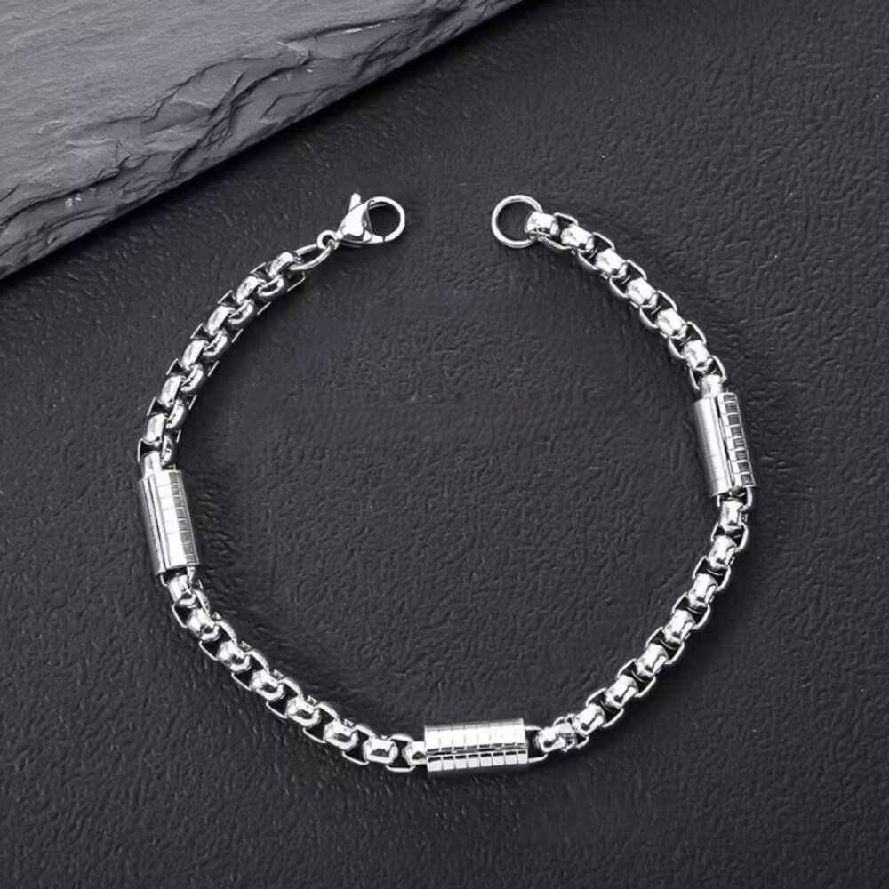 8" Mens 14K White Gold Chain Link Bracelet 14 Karat Silver Streetwear Jewelry
